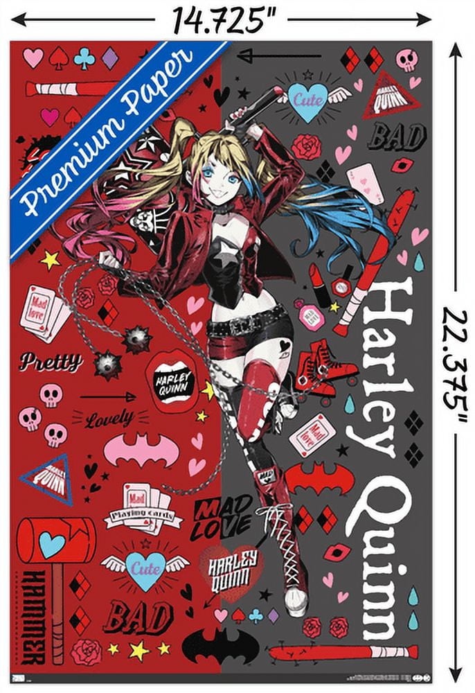 DC Comics - Harley Quinn Anime - Icons Wall Poster, 14.725" x 22.375"