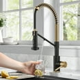 thumbnail image 3 of KRAUS Bolden 2-in-1 Commercial Style Pull Down Single Handle Water Filter Kitchen Faucet for Reverse Osmosis or Water Filtration System in Brushed Brass / Matte Black, 3 of 8