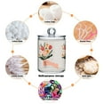 thumbnail image 6 of Yayeee 2 Pack Qtip Holder Bathroom Cotton Swab Canister with Lid Clear Dispenser Set, Yellow Cute Flower, 6 of 6