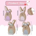 thumbnail image 3 of 4PC Wooden Easter Bunny Table Decorations Easter Peeps Decor Spring Wood Bunnies Rabbit Ornament Farmhouse Tabletop Decor for Party Tiered Tray Mantle Desk Office Home Party Patio Yard Decor, 3 of 9