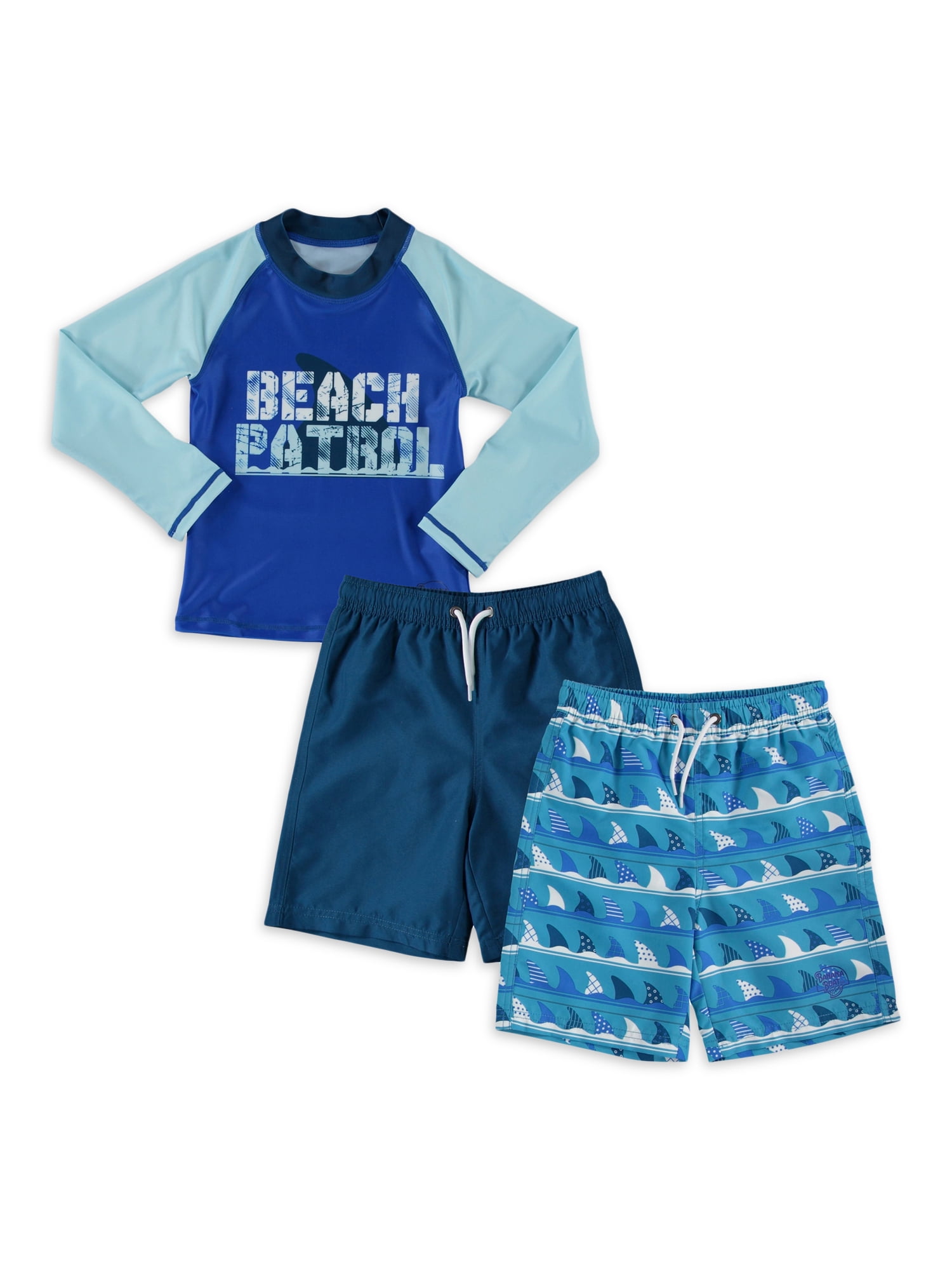 Banana Boat Boys Shark Infested Waters Long Sleeve Rashguard and Two