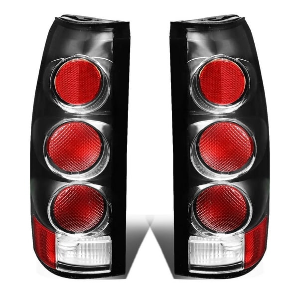 DNA Motoring For 88-00 Chevy GMC C/K Pickup Euro Style Black Tail Light Pair rfeplacement