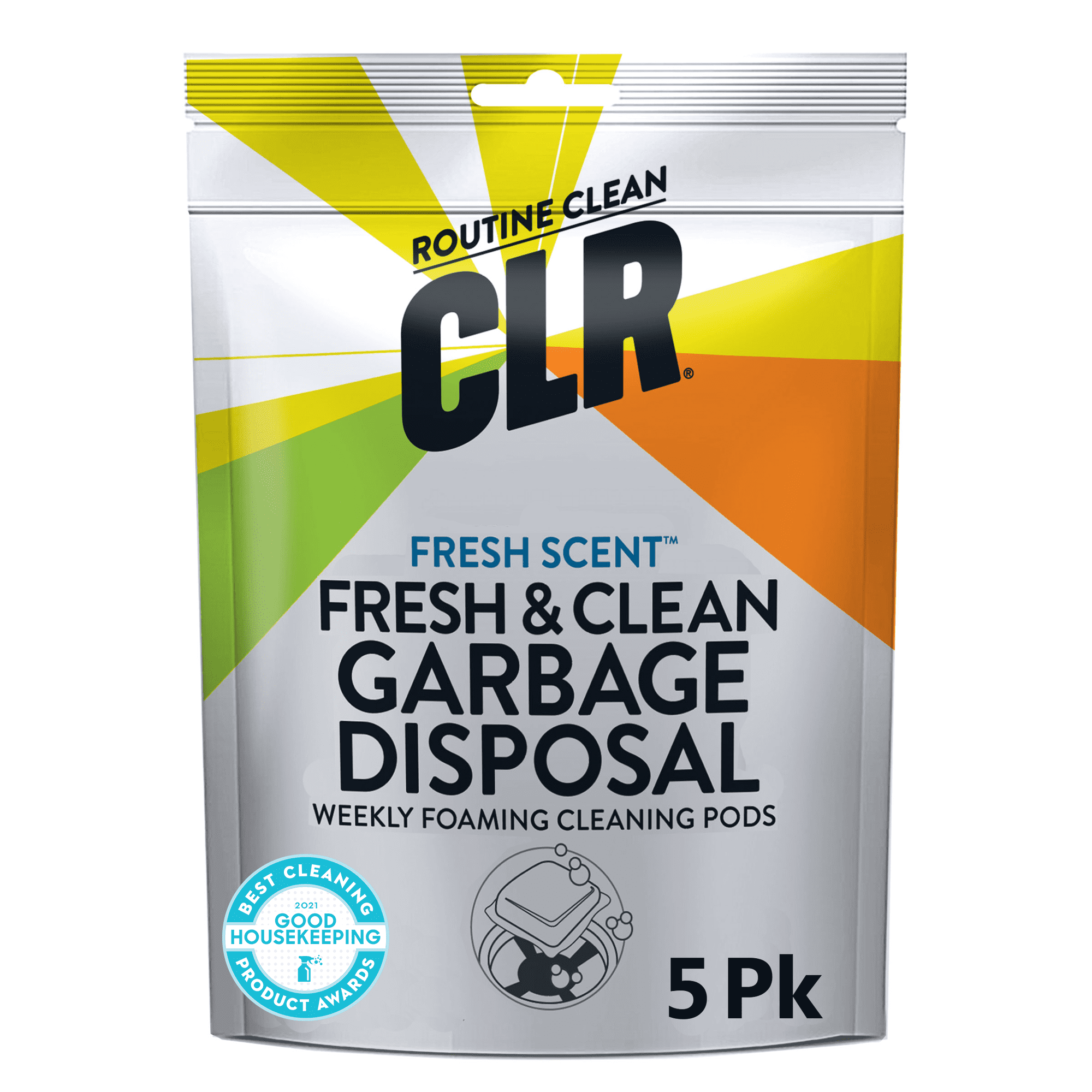 CLR Fresh and Clean Garbage Disposal Cleaner Foaming Pods, 5 Ct, Fresh Scent