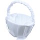 thumbnail image 1 of Cesta de satén blanco con cuentas para niña de las flores para boda con lazo decorativo, 1 of 8