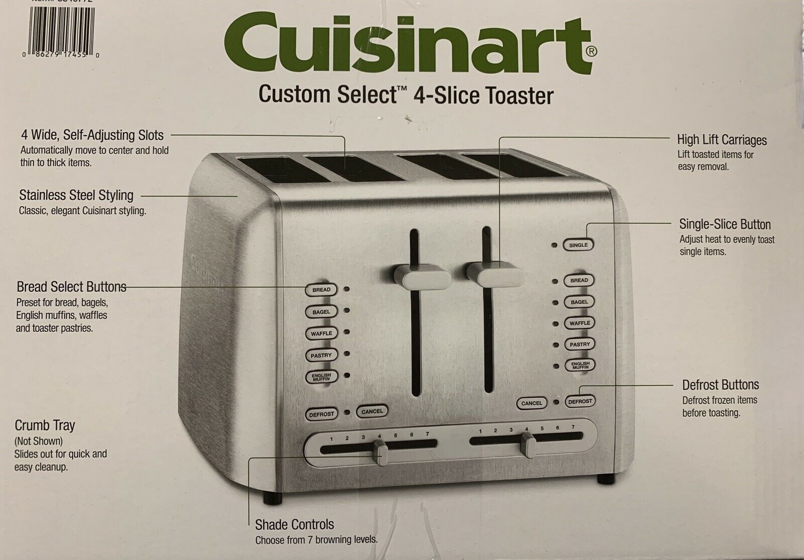 Cuisinart Toaster Style - CPT180PIE - 4 slots - defrost function
