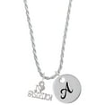 thumbnail image 1 of Delight Jewelry I 'Heart' Fastpitch Silvertone Script Initial Disc - A - Charm Necklace, 20"+3", 1 of 4