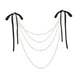 thumbnail image 3 of Decoración para respaldo de silla de boda, lazo de cinta, decoración para pasillo de boda con perla Negro, 3 of 8