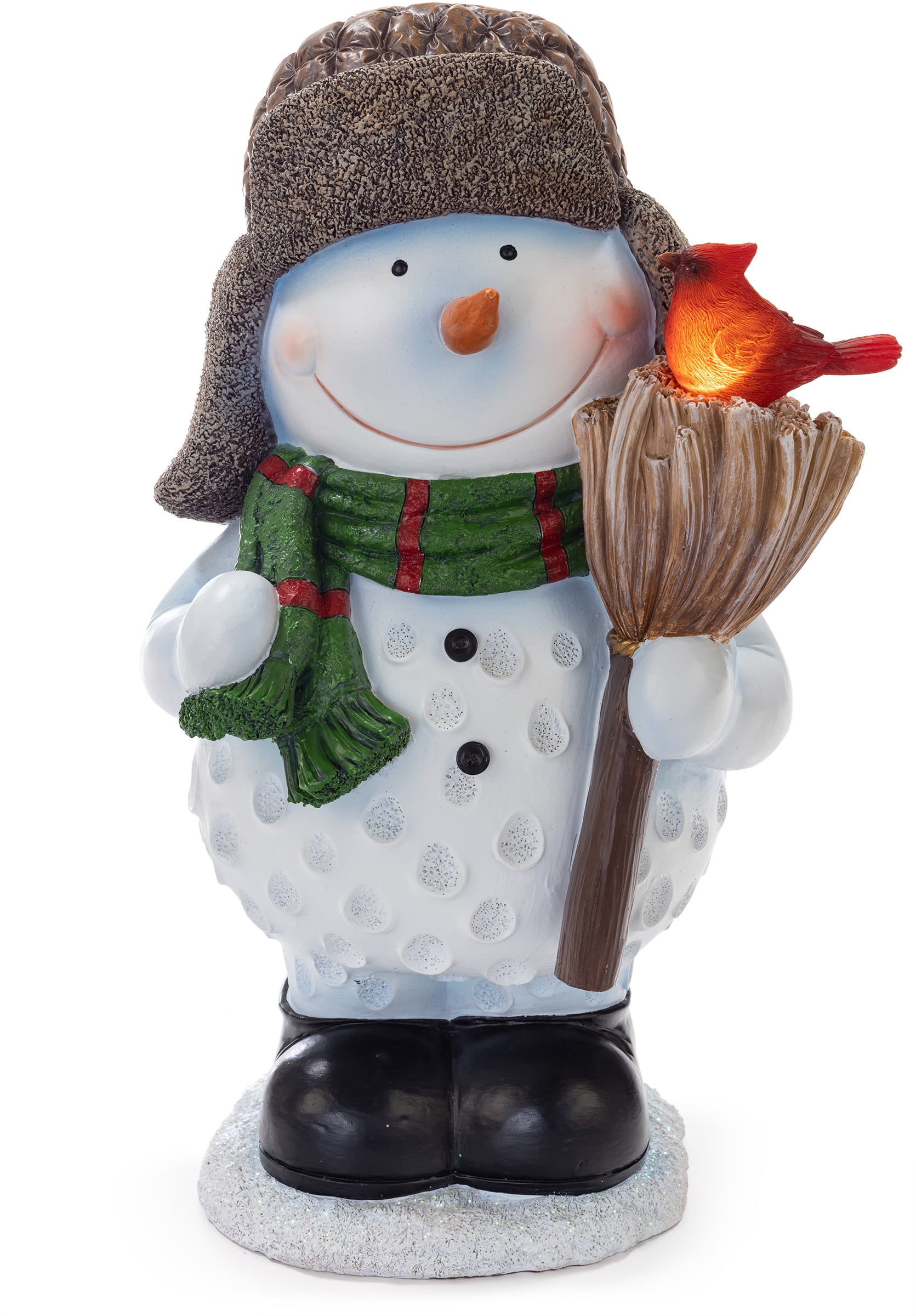 VP Home Christmas Snowman with LED Glowing Cardinal Holiday Light ...