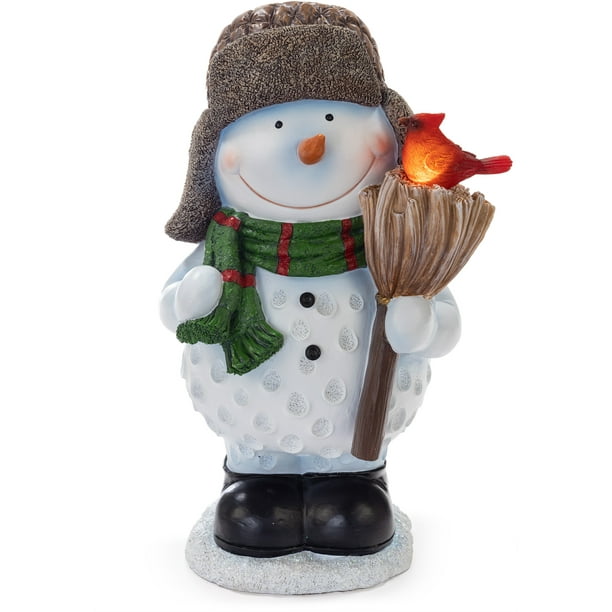 VP Home Christmas Snowman with LED Glowing Cardinal Holiday Light ...