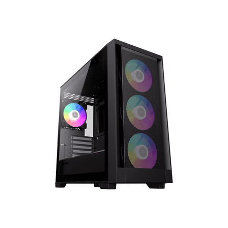 GameMax Defender MB Micro-ATX Computer Case with ARGB Fans, Black