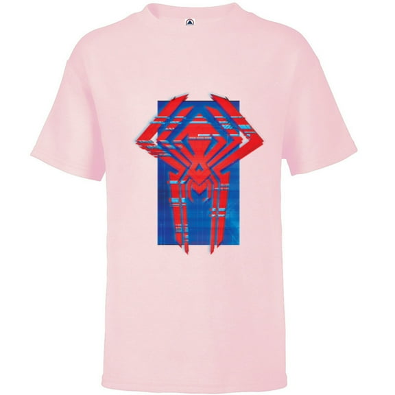 Marvel Spider-Man: Across the Spider-Verse 2099 Symbol Icon - Short Sleeve T-Shirt for Kids - Customized-Soft Pink