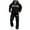 Black, variant on Men's Zippered Sweatshirt Jacket Suit, Casual Sports Set with Fleece Lining for Winter Outdoor Wear and Comfortable Everyday Use,Black,L