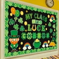 thumbnail image 5 of Junepar St. Patrick's Day Bulletin Board Set Decoration Shamrock Green Borders Irish Clover Unicorn Paper Cutouts for Chalkboard Wall Door St. Patrick's Day Party Supplies, 5 of 7