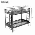 thumbnail image 5 of Twin Over Futon Bunk Beds, Metal Bunk Bed Frame can be Converted into Bed and Couch, Twin Over Full Bunk Bed with Ladder, No Box Spring Needed-Black, 5 of 7