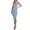 Blue, variant on Dress Hot Style Sexy Fashion Women V-Neck Vest Tight Fitting Slit Mid Length Skirt Lady Step Flowy Beach Dresses