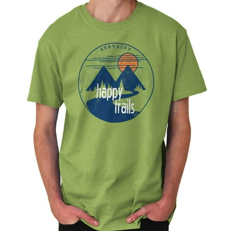 Brisco Brands Happy Trails Hiking In Kentucky Short Sleeve Adult (Best Hiking Trails In Kentucky)