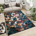 thumbnail image 4 of 4x8ft Abstract Irregular Pattern Area Rug Fashion Multicolor Art Deco Rug, Non Slip Washable Non-Shedding Foldable Short Pile Carpet For Kids Playroom,Dining,Home,Decor,Office, 4 of 7
