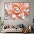 thumbnail image 6 of Mudket Peach and Silver Flower Canvas Wall Art, Framed Floral Print, Ready to Hang Wall Decor for Living Room Bedroom, Elegant Abstract Artwork - 12"L x 8"W, 6 of 10