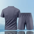 thumbnail image 6 of USNSM Men's Summer Solid Color Breathable Athletic Casual Shorts Zipper Pocket Drawstring Short Sleeve Crew Neck Top Set Gray L, 6 of 6
