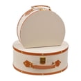 thumbnail image 1 of Abbracc 2 Pieces Storage Box Cosmetic Case Storage Travel Vintage Desktop Lockable beige, 1 of 9