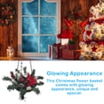 thumbnail image 3 of Injueey Cesta de flores resplandeciente de Navidad, adorno de Festival para interiores y exteriores, diseño de escena DIY, colgante de puerta de Kits de decoración para fiestas Injueey HA067938-00, 3 of 6