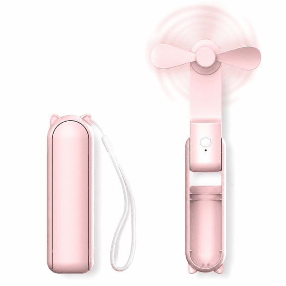 otnbgsr 2 in 1 Mini Handheld Fan with Power Bank USB Rechargeable Portable Pocket Fan and Flashlight Up to 12 Hours Cooling Runtime