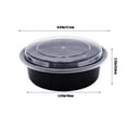 thumbnail image 4 of Fiambrera redonda de plástico con tapa | Apto para microondas y congelador de grado alimenticio | Contenedor de preparación de comidas desechable negro a prueba de fugas | Reutilizable, 4 of 8