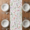 thumbnail image 6 of Pink Spring Floral Table Runner - 120 Inch Long, Kitchen Dining Table Runner Dresser Scarves, Flowers Botanical Elegant Grey Checkered Farmhouse Decor for Coffee Tables Wedding Party Banquet, 6 of 8