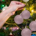 thumbnail image 4 of Adornos navideños de 5 pulgadas - Bolas de purpurina irrompibles para árbol/corona, paquete a granel de bolas colgantes de plástico, decoración navideña para fiestas y hogar (rosa), 4 of 4