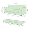 thumbnail image 3 of CHUN YI Stretch 2-Piece Checks Sofa Cover with Cushion Cover Slipcover, Loveseat, Ivory White, 3 of 6