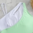 thumbnail image 7 of Uaswgudfs Womens One-Shoulder Swimsuit with Diagonal Strap & Color-Blocked Design - Quick-Dry Swimwear for Active Beach/Pool Days Green 2XL, 7 of 7