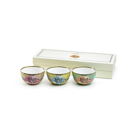 Grace Teaware Summer Savanna Fine Porcelain Tidbit Bowls Set of 3 with Gift Box