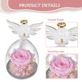 thumbnail image 3 of Rosa eterna con forma de ángel para niña, cubierta de cristal, regalo de vacaciones, decoración de rosas, regalo de cumpleaños para amigos y familiares, 3 of 5