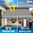 thumbnail image 4 of Sunrise Outdoor 8' x 6.4' Replacement Canopy for Manual Yard Retractable Patio Deck Awning Sunshade （Cover Only, Frame is not Included）-Brown with White, 4 of 8
