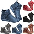 thumbnail image 4 of Women's Vintage Ankle Boots, Ankle Boots for Women Fashion Lace Up Booties Casual Side Zipper Booties Cozy Walking Flat Shoes for Spring Fall Winter Outdoor Walking Boots, 4 of 5