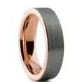 thumbnail image 2 of Charming Jewelers Tungsten Wedding Band Ring 6mm for Men Women Comfort Fit 18K Rose Gold Plated Plated Pipe Cut Flat Brushed Polished Lifetime Guarantee Size 12.5, 2 of 5