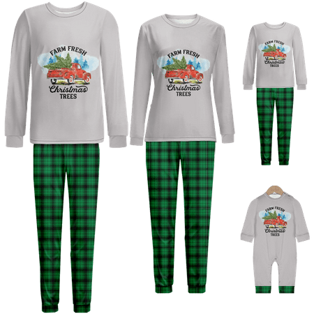 

Matching Family Christmas Pajamas Sets Christmas Print Sizes for Adult-Kids-Baby-Pet 2 Pieces Top and Pants Bodysuits Xmas Pjs Set