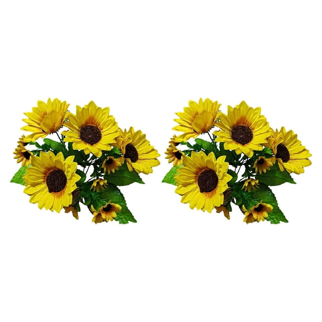 GOOHOCHY 2 manojos de decoración de girasol artificial flor de simulación única flor decorativa
