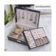 thumbnail image 1 of Organizador de caja de joyería de una pieza (doble capa negra) para mujeres y niñas, estuche grande de almacenamiento de joyas de 2 capas, soporte de exhibición de joyería de cuero PU con, 1 of 5
