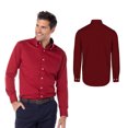 thumbnail image 2 of Camisa de Gabardina Manga Larga para Caballero, Color Vino, Talla Grande, 50% Algodón y 50% Poliéster. Yazbek C0607, 2 of 3