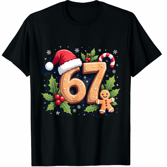 6 7 Meme Christmas Shirt 67 Six Seven Cookies Gingerbread T-Shirt (Men's, Women's)