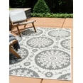 thumbnail image 5 of Unique Loom Outdoor Botanical Collection Area Rug - Medallion (3' 3" x 5' 1" Rectangle Gray/Silver), 5 of 10