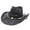 Black, variant on OOOUM Breathable Cowboy Hat For Men Women Western Style Star Charm Beaded Band Straw Sun Hat Festival Outdoor Vacation Western Cowgirl Hat Black