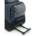 Travelers Club 30" DropBottom Rolling Duffel with Telescopic Handle, Blue/Gray
