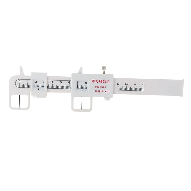 1 regla óptica de plástico para medir la distancia interpupilar, herramienta oftálmica, accesorio para gafas (blanca)