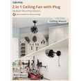 thumbnail image 5 of Lokivas 10in Wall Mount Fan with Remote Control, Small Reversible Fan with Plug in Cord, 6 Speed, Adjustable Tilt, for Garage, Gym, Black, 5 of 7