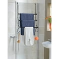 thumbnail image 4 of Bextsrack Adjustable Over-The-Door Towel Rack with 3 Rungs, Black Metal Ladder Bathroom Towel Hanging Storage Drying Rack, 4 of 7