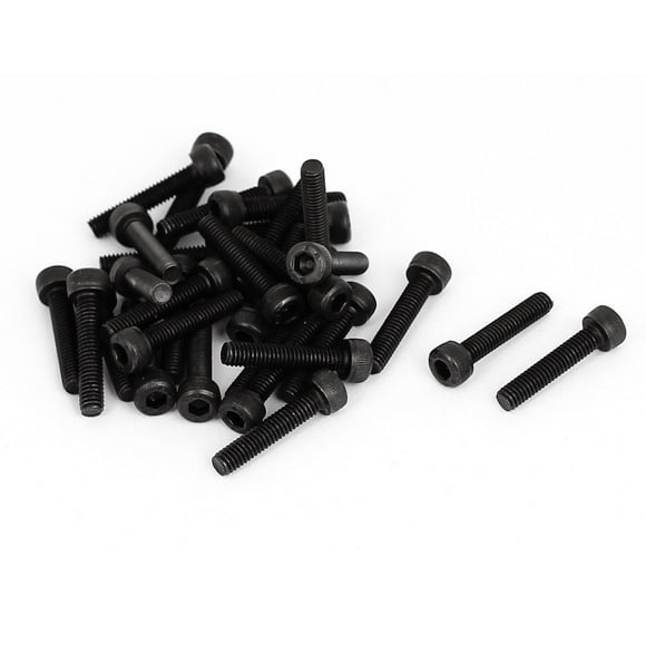 Unique Bargains M4 x 20mm 12.9 Alloy Steel Machine Bolt Hex Socket Head Cap Screws Black 30pcs