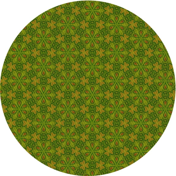 Ahgly Company Indoor Square Patterned Seaweed Green Area Rugs, 3' Square
