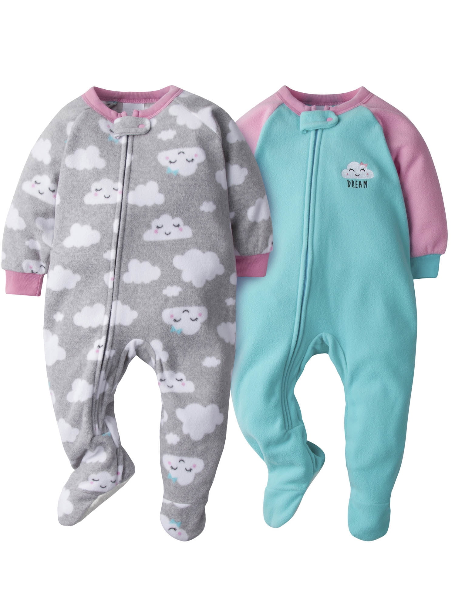 Gerber - Gerber Baby Girls Microfleece Blanket Sleepers Pajamas, 2-Pack -  Walmart.com - Walmart.com